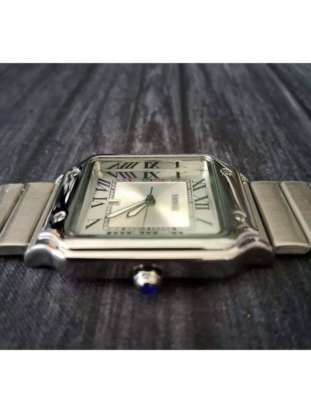 Vintage Inspired Square Milano‎ Mens Silver Roman Dial Watch